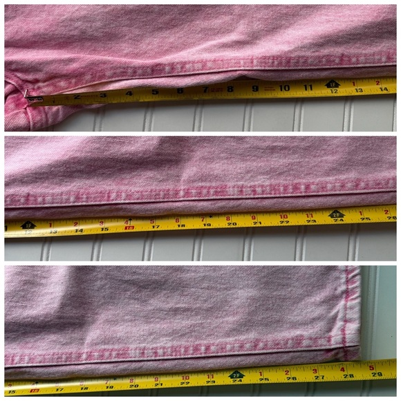 Vintage Lee Sport Pink Denim Jeans Size 12 Medium High Waist Preppy Barbie - Picture 5 of 8